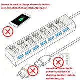 

High Speed 4/7 Ports USB HUB 2.0 Adapter Expander Multi USB Splitter Multiple Extender with LED Lamp Switch for PC Laptop

