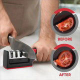 

Kitchen 4-Segment Knife with Gift Sharpener Household Multi-Functional Hand-Held 4Purpose Sharpening Tool Ceramic Grinding Wheel

