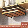Household Space Saving Kitchen Organizer Under Cabinet Hanging Rack with Hooks Towels Cutting Boards Pot Lids Portable Storage