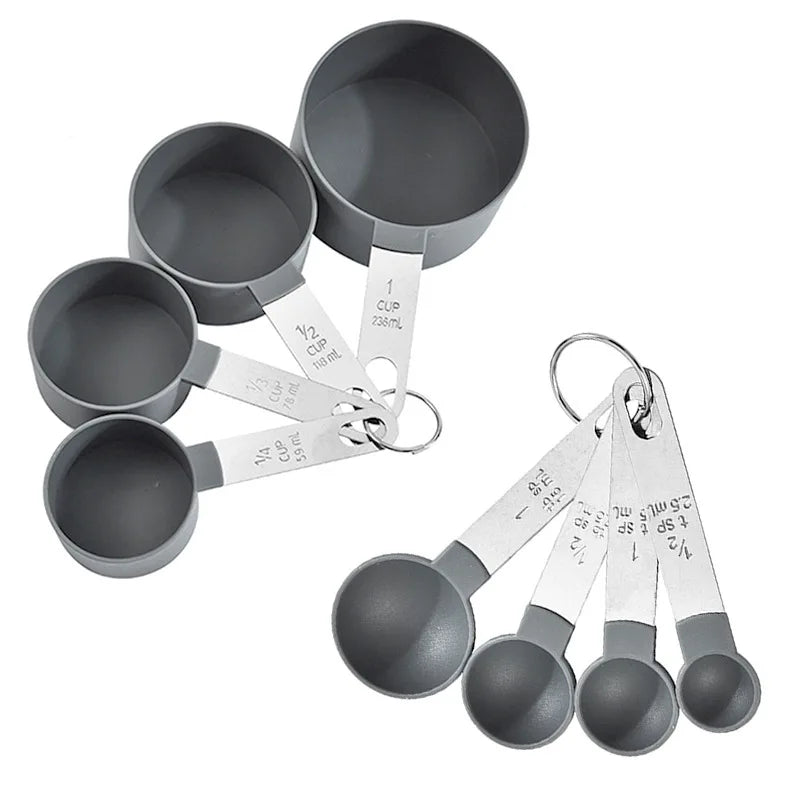 

8pcs Measuring Cups &amp; Spoons Set,Stackable Nesting Measure Cups with Stainless Steel Handle,Kitchen Gadgets for Cooking &amp; Baking

