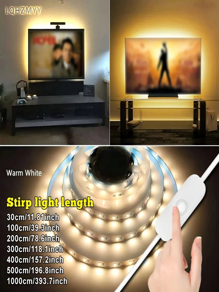 10m / 5m / 3m / 2m / 1m ，Led Light Strip, USB Plug-In Flexible Light Strip, USB Powered, Built-In Button Switch, Waterproof and Energy-Saving Light Strip, Adhesive Backing, Can Be Cut to Design, Adhesive Installation, Suita