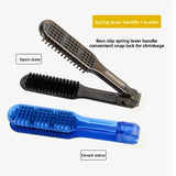 

Pro Hairdressing Straightener Hairbrush Boar Bristles Hair Straightening Double Brushes V Shape Comb Clamp Styling Tools DIY

