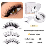 

Magnetic Eyelashes Set 1 Pair Reusable No Glue Needed False Eyelashes with Magnetic Tweezers Curly Faux Lashes Makeup Tool

