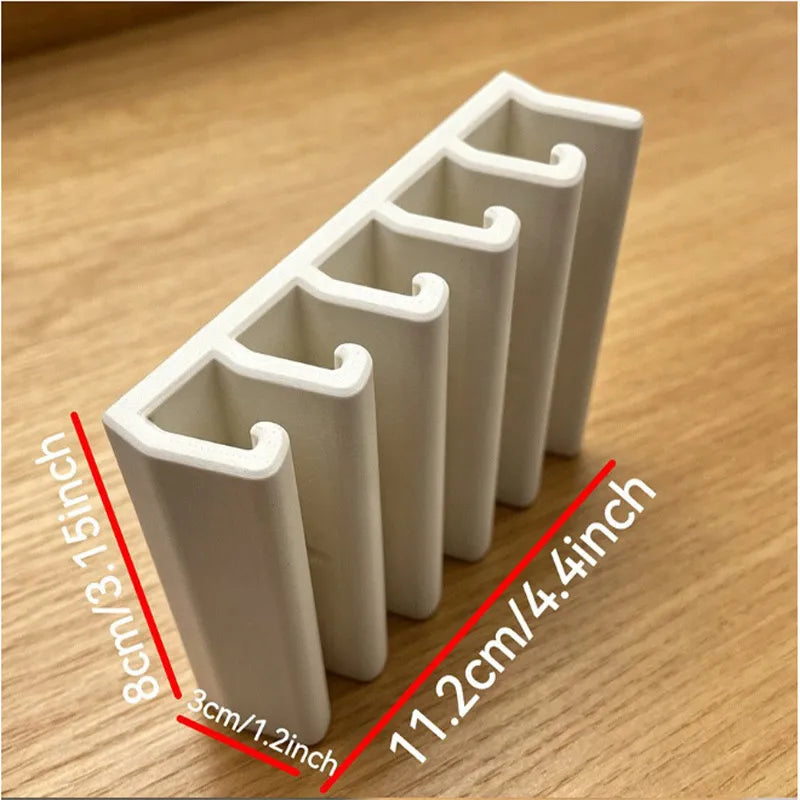 Kitchen Food Container Lid Holder Cabinet Space Saving Organizer Rack Plastic Shelf Hanger Bracket Wall Multi-Slot Sturdy Hook
