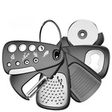 

6 Pieces Kitchen Gadgets Set Space Saving Cooking Tools Cheese Grater Bottle Opener Vegetable Peeler Pizza Cutter Garlic Grinder


