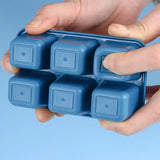 

Silicone Ice Cube Trays with No-Spill Lids, Easy-Release, for Freezer, Whiskey, Cocktails, Baby Food, and Drinks - 6 Cubes

