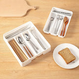 

4/5 Compartments Cutlery Organizer Daily Drawer Divider Tray Rectangle Easy Clean Home Kitchen Spoon Fork Separation Box

