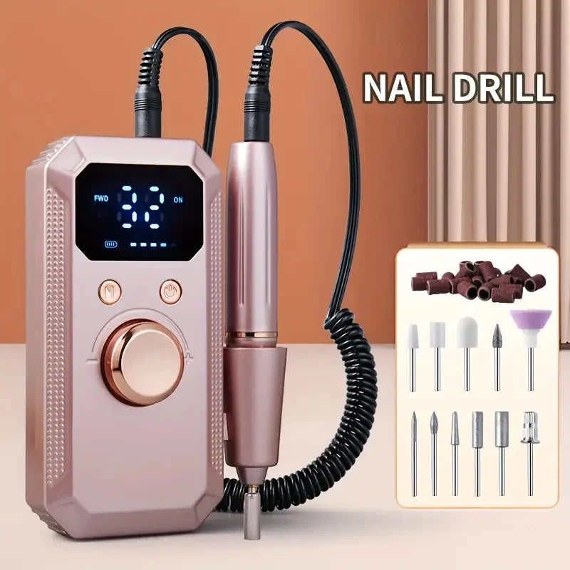 Electric Nail File Set, USB Charging Portable Nail Polisher and Foot Repair Tool, Professional Nail and Foot Shaping, Nail Drill