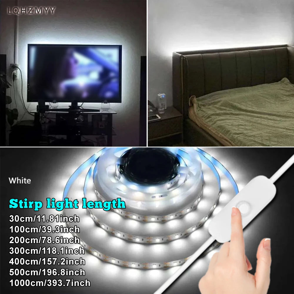 10m / 5m / 3m / 2m / 1m ，Led Light Strip, USB Plug-In Flexible Light Strip, USB Powered, Built-In Button Switch, Waterproof and Energy-Saving Light Strip, Adhesive Backing, Can Be Cut to Design, Adhesive Installation, Suita