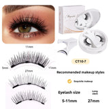 

Magnetic Eyelashes Set 1 Pair Reusable No Glue Needed False Eyelashes with Magnetic Tweezers Curly Faux Lashes Makeup Tool

