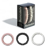 

3PCS/Set 100% Pure Mulberry Silk Hair Scrunchies Silk Hair Ties Hairbands Skinny Ponytail Holders Hair Care Accessories

