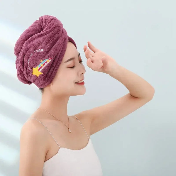 

Soft &amp; Absorbent Magic Microfiber Hair Drying Towel - Quick Dry Shower Cap Turban for Women &amp; Girls Normal Hair Typer Amagi

