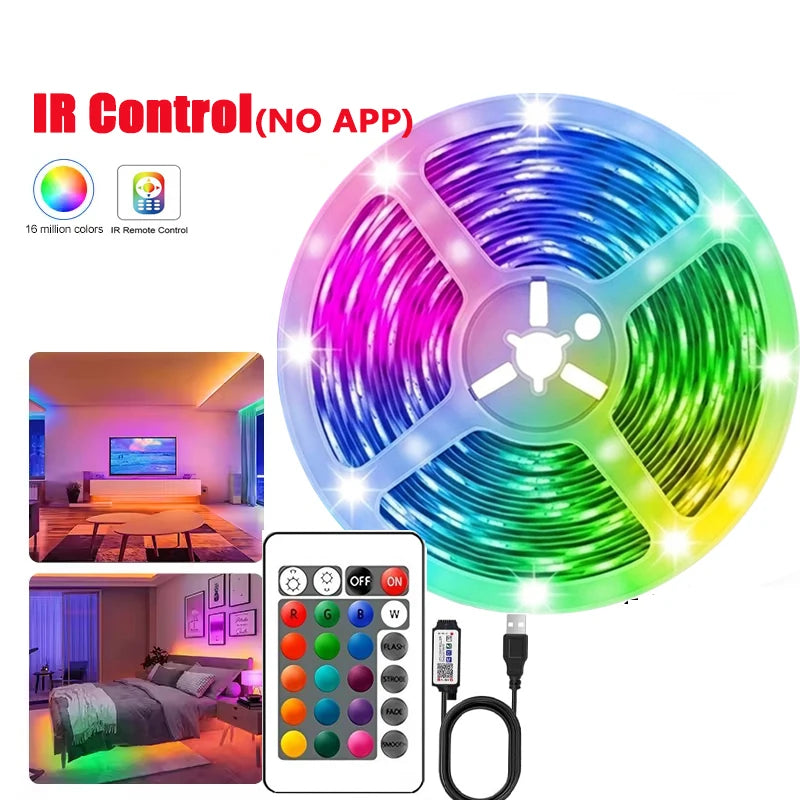 Led Strips Lights For Room Smart Wifi Led Strip Alexa 5050 Rgb Led Tape Strips 5m 10m 15m 30m Music Sync Gaming Room Decoration