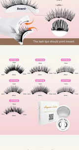 

Magnetic Eyelashes Set 1 Pair Reusable No Glue Needed False Eyelashes with Magnetic Tweezers Curly Faux Lashes Makeup Tool

