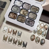 

Maillard 9-Size Solid Nail Polish Gel/Gel Powder Set – Nail Gel, Metallic Glitter Gel Nail Polish, Super Glossy, Reflective, Spa

