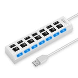 

High Speed 4/7 Ports USB HUB 2.0 Adapter Expander Multi USB Splitter Multiple Extender with LED Lamp Switch for PC Laptop

