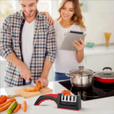 

Kitchen 4-Segment Knife with Gift Sharpener Household Multi-Functional Hand-Held 4Purpose Sharpening Tool Ceramic Grinding Wheel

