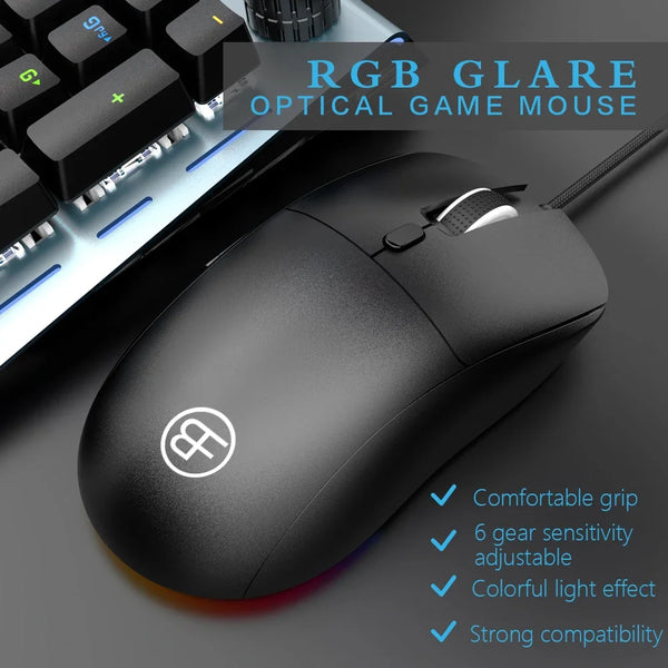 

Wired Mouse USB Wired Computer Mouse DPI Adjustable 6-Button Ergonomic Mice Home Office Mouse for Laptop PC Desktop Notebook

