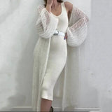 

Cardigan Women Knitted Open Stitch Cardigan Sweater for Women Autumn Winter Solid Fashion Front Pocket Long Sweater Coat Loose

