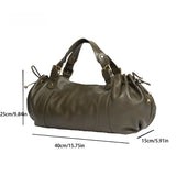 

Women's Simple Crossbody Bag Elegant And Versatile Boston Style Work Interior Polyester Soft Handbag

