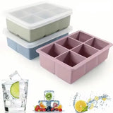 

Large Ice Cube Tray with Lid,Stackable Big Silicone Square Ice Cube Mold for Whiskey Cocktails Bourbon Soups  Treats,BPA Free

