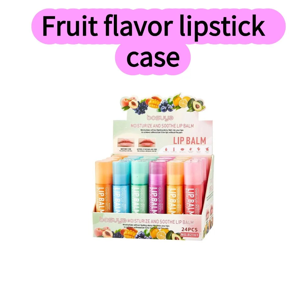 

Fruity Lip Balm Set – 24Pcs Moisturizing Lip Care Kit with Vitamin E &amp; Shea Butter, Deeply Nourishes Dry Chapped Lips

