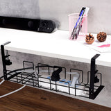 

Cable Management Box Under Desk Cable Organizer Storage Shelf Desk Wire Management Cable Tray Under Desk No Drill Metal Rack For

