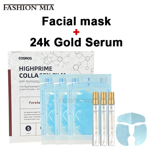 

Face Lifting  Firming Collagen Mask Set with Essence Spray Korean Absorbable Soluble Hyaluronic Acid Facial Mask Eye Patch Set

