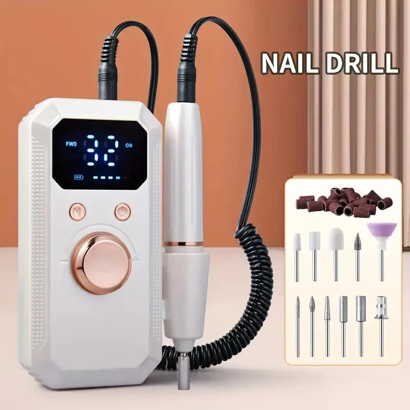 Electric Nail File Set, USB Charging Portable Nail Polisher and Foot Repair Tool, Professional Nail and Foot Shaping, Nail Drill