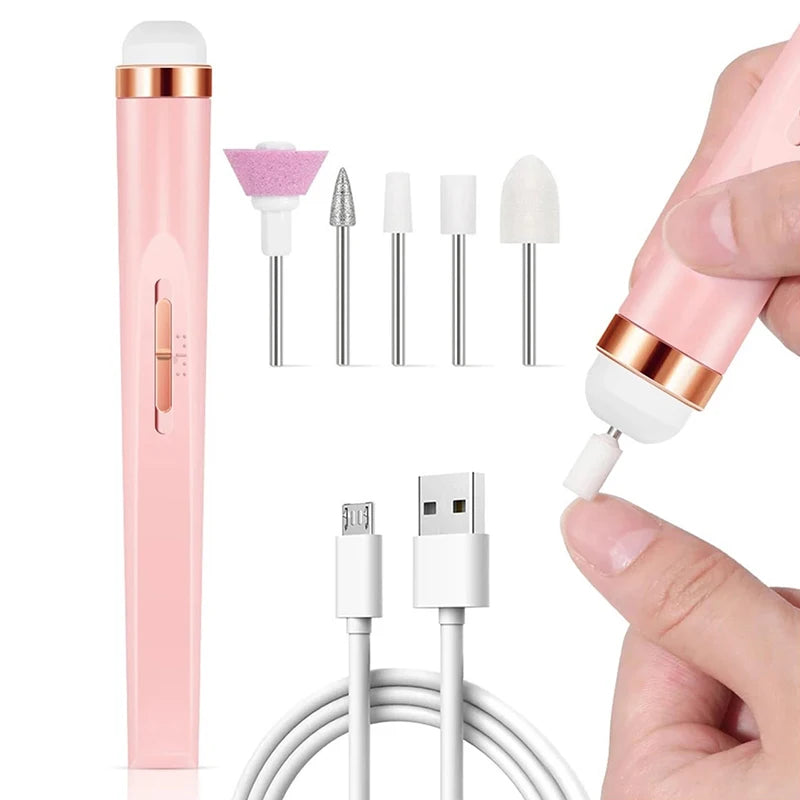 5 in 1 Professional Electric Nail Manicure Set with Light - Multi-Function Nail Drill Machine Kit for Salon & Home DIY Manicure
