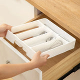 

4/5 Compartments Cutlery Organizer Daily Drawer Divider Tray Rectangle Easy Clean Home Kitchen Spoon Fork Separation Box

