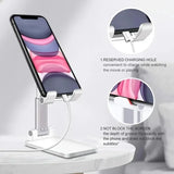 

Adjustable Phone Stand for Desk – Foldable Tablet Holder, Sturdy Portable Cradle for Most Phones &amp; iPads


