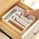 

4/5 Compartments Cutlery Organizer Daily Drawer Divider Tray Rectangle Easy Clean Home Kitchen Spoon Fork Separation Box

