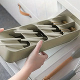 

Cutlery Organizer Knife Storage Tray Spoon Organizer Space Saving Cutlery Rack Compartment Organizer Kitchen Drawer Organizers

