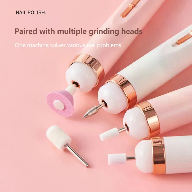 5 in 1 Professional Electric Nail Manicure Set with Light - Multi-Function Nail Drill Machine Kit for Salon & Home DIY Manicure