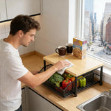 

Kitchen Countertop Organizer 2 Tier Organizer Rack Multi Use Shelf For Microwave Coffee Machine Printer Kitchen Accessories

