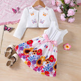 

Ensemble enfant robe et veste fleurie

