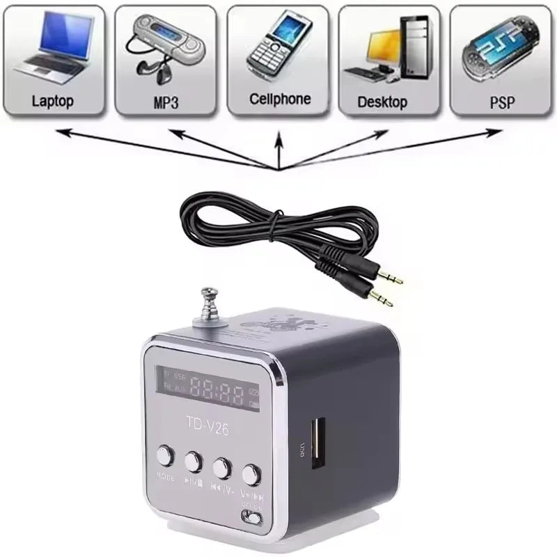 Mini Bluetooth Speaker Radio FM Portable Mp3 Player Wireless Small Sound Box Music Blootooth Bocina Caixa De Som Coluna Column