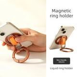 

Magnetic Phone Ring Holder Foldable Rotatable Aluminum Stand With Silicone Wrist Strap For Smartphone

