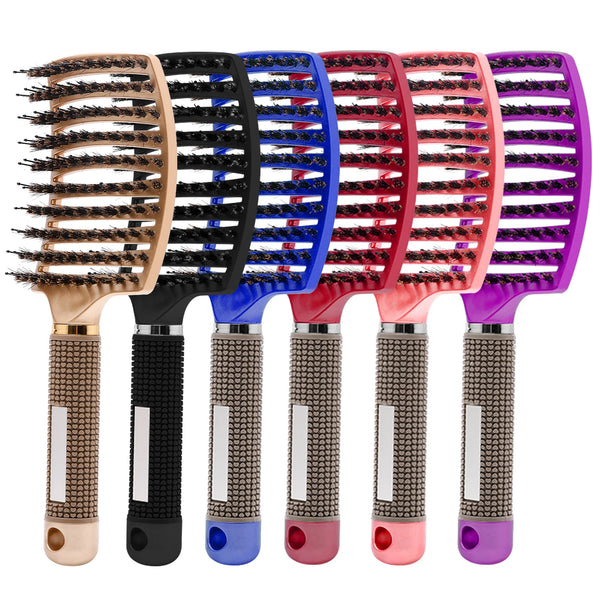 

Hair Brush Hair Comb Detangling Hair Brush Bristle&amp;Nylon Women Wet Massage Comb Curly Hairdressing Salon Styling Tools

