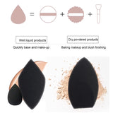 

2pcs Black Beauty Sponge Egg - Latex-Free, Reusable Makeup Blender for Flawless Foundation, Contour &amp; Highlight

