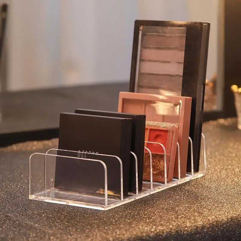 7-Compartment Makeup Organizer Desktop Eye Shadow Palette Display Box Makeup Blush Cosmetics Shelf Make Up Tools Storage Holder