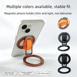 

Magnetic Phone Ring Holder Foldable Rotatable Aluminum Stand With Silicone Wrist Strap For Smartphone

