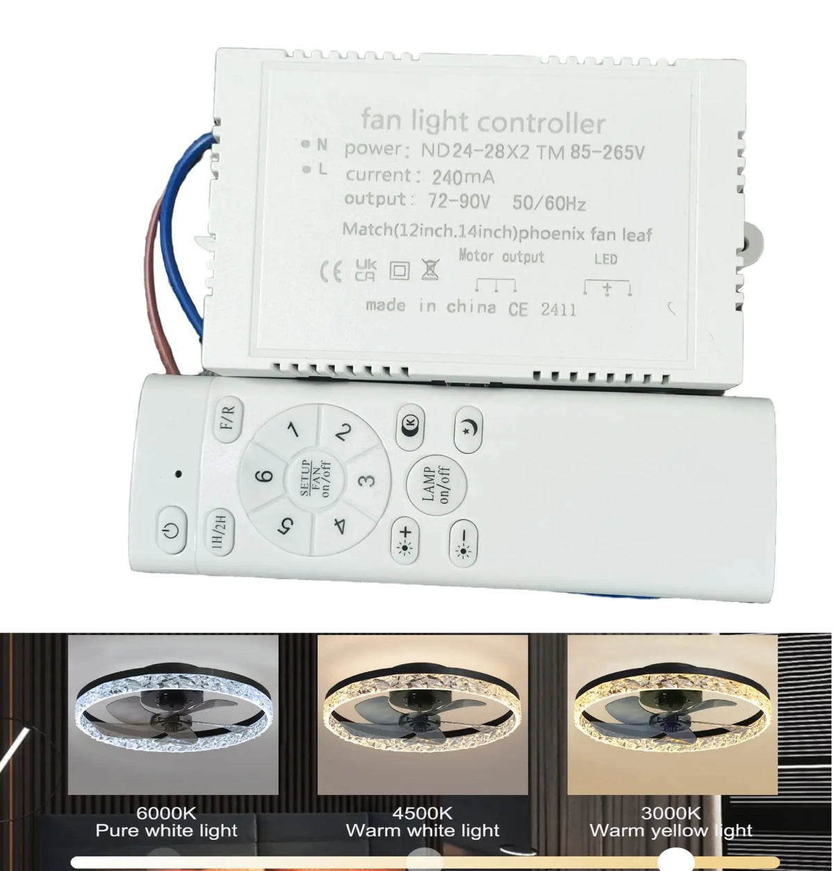 Modern LED Light Strip Smart Driver Energy-saving and Easy Nstall LED Fan Light Driver Ceiling Fan Light Lighting Transformer