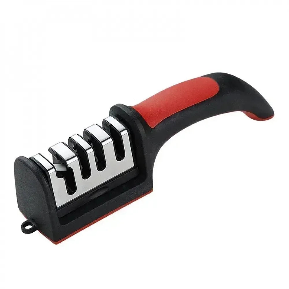 

Kitchen 4-Segment Knife with Gift Sharpener Household Multi-Functional Hand-Held 4Purpose Sharpening Tool Ceramic Grinding Wheel

