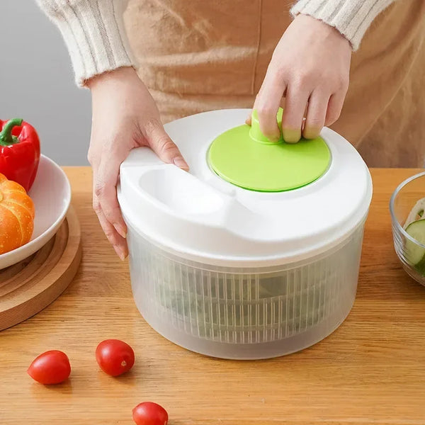 

Salad Spinner for Leafy Vegetables, Lettuce Washer &amp; Dryer, Kitchen Greens Drainer Strainer Crisper Tool

