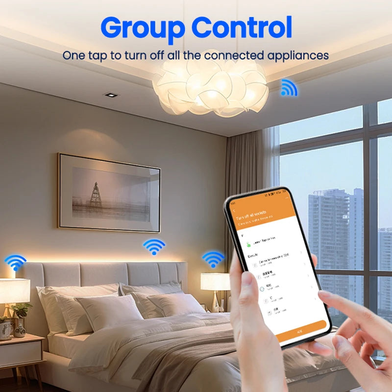 Zigbee EU Smart Plug 16A Power Monitoring Wall Socket Alexa Compatible Voice Control Electrical Socket Wall Ground Outlet