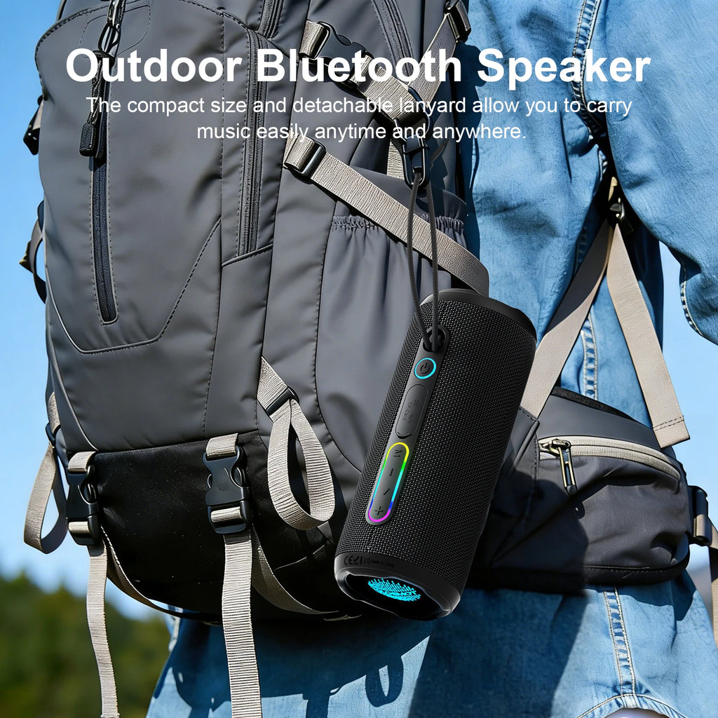 Bluetooth Speaker Portable Outdoor 24W Deep Bass IPX7 Waterproof 12H Playtime TWS Multi Pair EQ Stereo Camping Travel Party