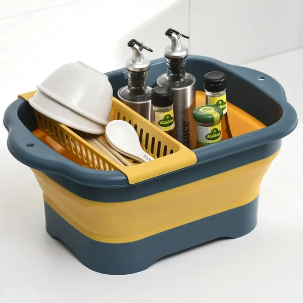 

Foldable Strainer Fruit Vegetable Washing Basket Colander Dish Drainer Silicon Collapsible Drainer Kitchen Storage Tool

