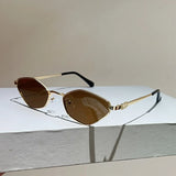 

Sun Glasses for Women UV Protection Alloy Shades Driving Irregular New Small Cat Eye Sunglasses Diamond Pattern Small Fashion

